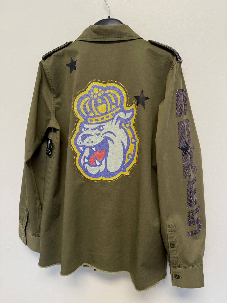 Licensed Game Day Jacket, Army Shacket, JMU Dukes & Multi Bulldog