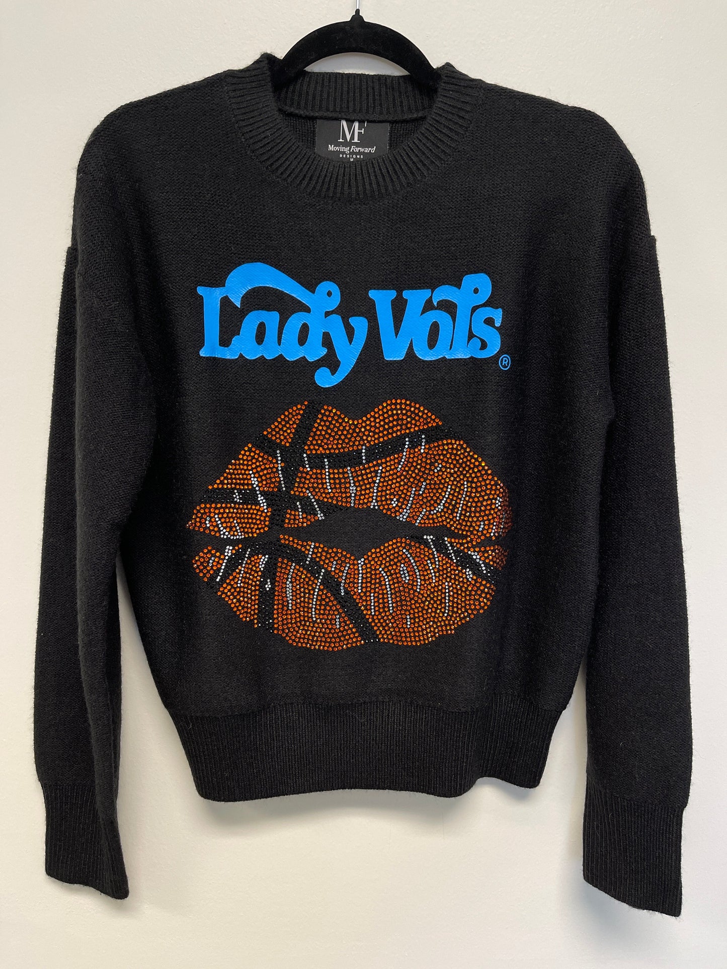 Licensed Game Day Sweater, Crewneck Black, Tennessee Lady Vols Basketball Lips