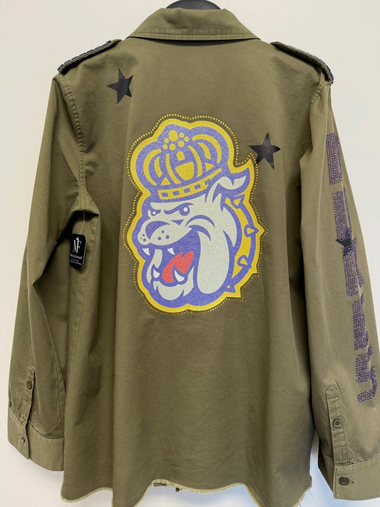 Licensed Game Day Jacket, Army Shacket, JMU Dukes & Multi Bulldog