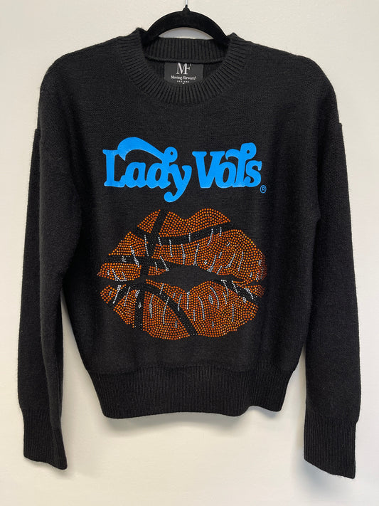 Licensed Game Day Sweater, Crewneck Black, Tennessee Lady Vols Basketball Lips