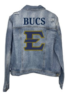 Licensed Game Day Jacket, Denim, East Tennessee State Bucs E