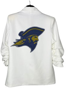 Licensed Game Day Blazer, White Ruched, East Tennessee State Bucky