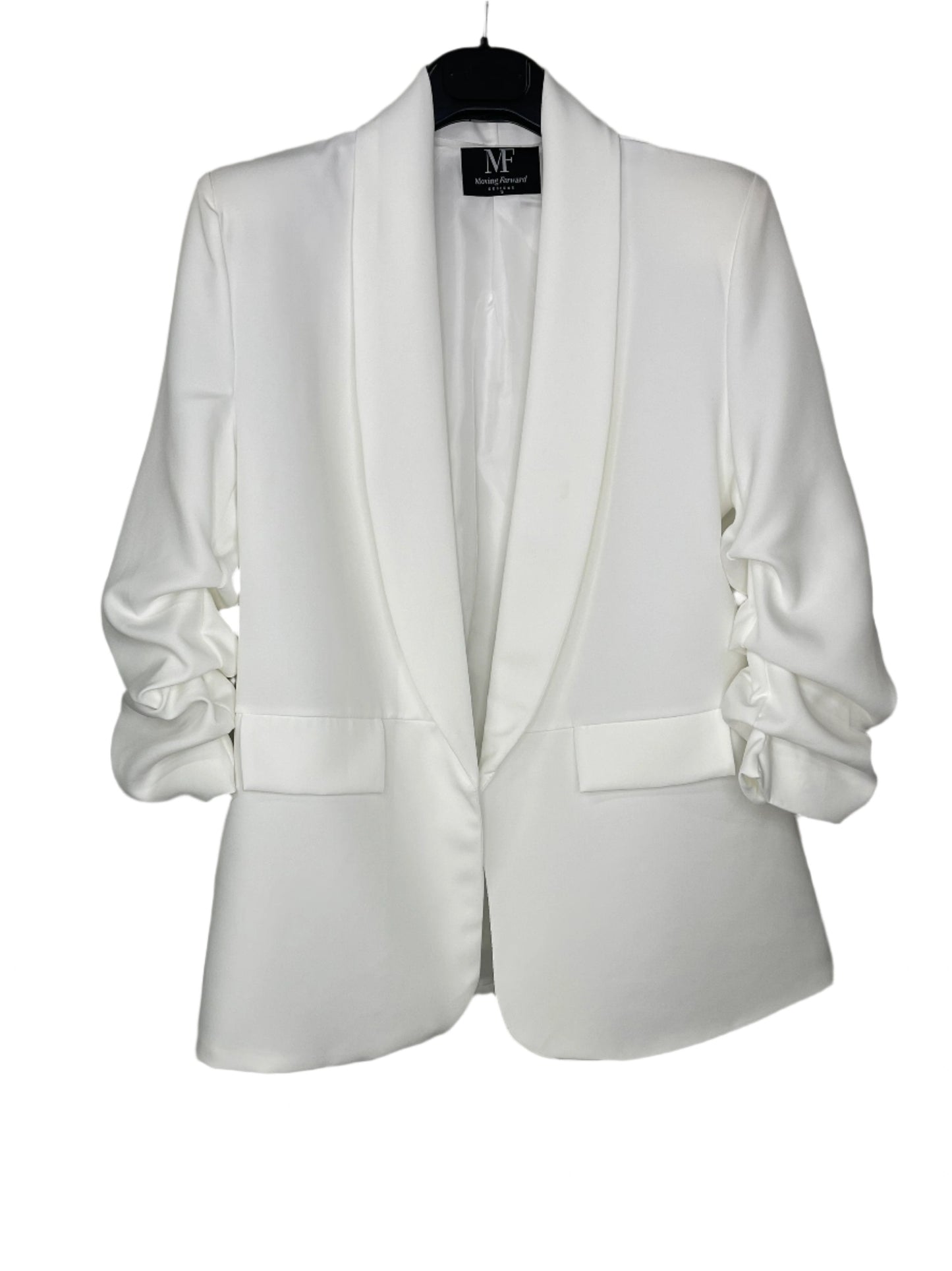 Licensed Game Day Blazer, White Ruched, Univ of Illinois Rounded Illinois I